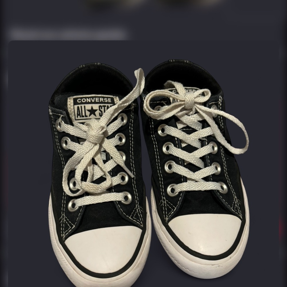 Converse Black and White Kids Low Top Sneakers